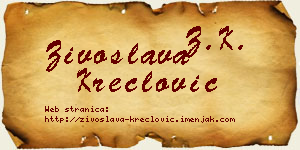 Živoslava Kreclović vizit kartica